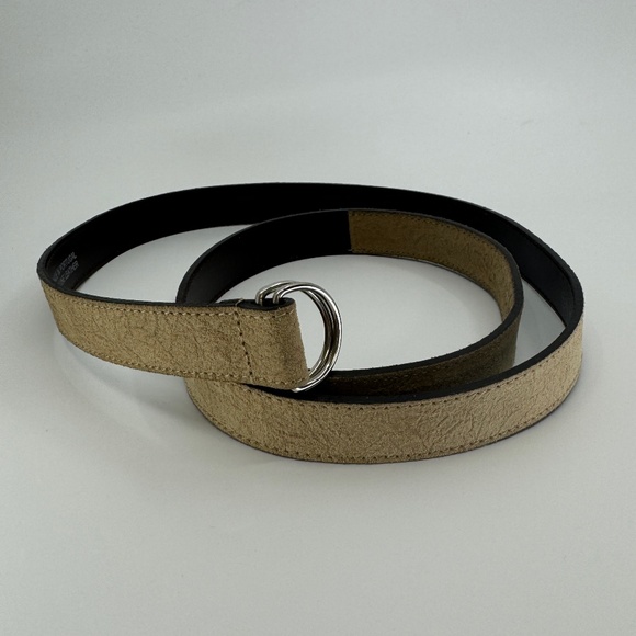 DAMIR DOMA SILENT Skinny Silver D-ring Buckle Belt Distressed Beige main image 10